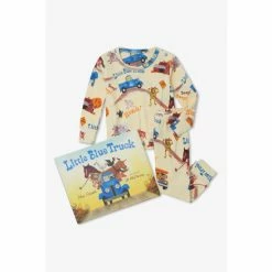 Hatley Natural Little Blue Truck Two-Piece Pyjamas And Book Set