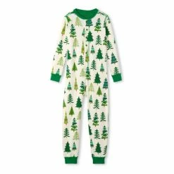 Hatley Cream Christmas Trees Glow In The Dark One Piece