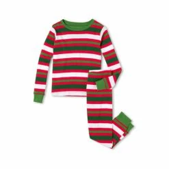 Hatley Red Candy Cane Stripes Organic Cotton Pyjama Set