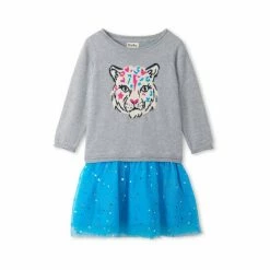 Hatley Grey Fab Cheetah Drop Waist Tulle Dress