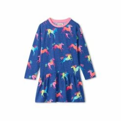 Hatley Blue Mystical Horses Front Pocket Dress