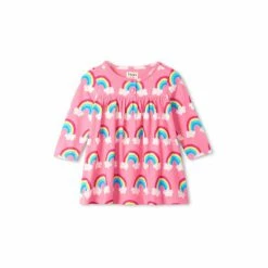 Hatley Baby Pink Joyful Rainbows Dress