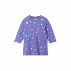 Hatley Baby Purple Confetti Hearts French Terry Dress