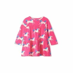 Hatley Baby Pink Galloping Unicorns Tiered Dress