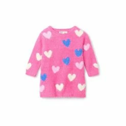 Hatley Pink Confetti Hearts Fuzzy Baby Sweater Dress -Hatley Shop unnamed file 196
