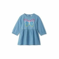 Hatley Blue Rainbow Butterfly Denim Baby Puff Sleeve Dress -Hatley Shop unnamed file 200