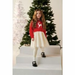 Hatley Red Holideer Mix Media Dress