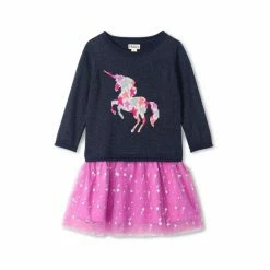 Hatley Blue Star Cluster Unicorn Drop Waist Tulle Dress -Hatley Shop unnamed file 207