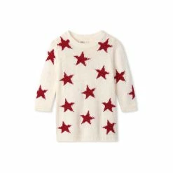 Hatley Cream Holiday Stars Sweater Dress