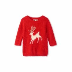 Hatley Red Holideer Fuzzy Baby Sweater Dress -Hatley Shop unnamed file 221