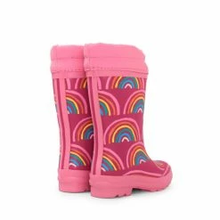 Hatley Pink Rainy Rainbows Sherpa Lined Rain Boots -Hatley Shop unnamed file 237