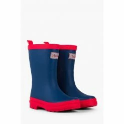 Hatley Navy/Red Rain Matte Boots