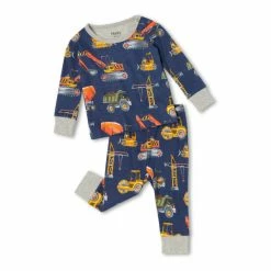 Hatley Baby Blue Construction Trucks Organic Cotton Pyjama Set