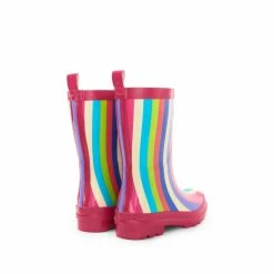 Hatley Pink Rainbow Stripes Shiny Rain Boots -Hatley Shop unnamed file 280