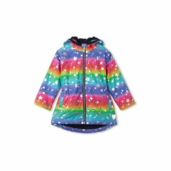 Hatley Pink Gradient Rainbow Microfiber Rain Jacket