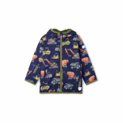 Hatley Blue Construction Trucks Microfibre Jacket