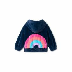 Hatley Blue Rainbow Faux Fur Satin Lined Bomber Jacket -Hatley Shop unnamed file 417