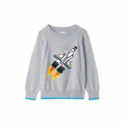 Hatley Grey Rocket Ship Sweater