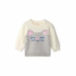 Hatley Cream Happy Shimmer Kitty Baby Sweater -Hatley Shop unnamed file 518