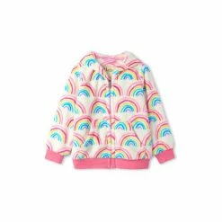 Hatley Cream Pretty Rainbows Fuzzy Fleece Hooded Jacket -Hatley Shop unnamed file 637