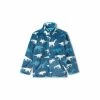 Hatley Blue Dino Silhouettes Fuzzy Zip-Up Fleece