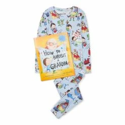 Hatley Blue Long Sleeve How To Babysit Grandpa Pyjama Set