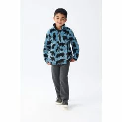 Hatley Blue Wild Bears Fuzzy Zip Up Fleece