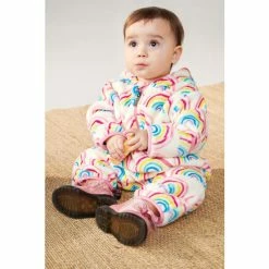 Hatley Cream Pretty Rainbows Fuzzy Fleece Baby Bundler