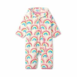 Hatley Cream Pretty Rainbows Fuzzy Fleece Baby Bundler -Hatley Shop unnamed file 655