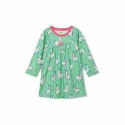 Hatley Green Adorable Alpacas Long Sleeve Nightdress -Hatley Shop unnamed file 677