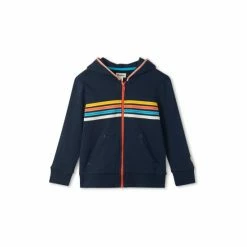 Hatley Blue Space Stripes Full Zip Hoodie