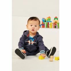 Hatley Blue Strolling Stegosaurus Full Zip Baby Hoodie