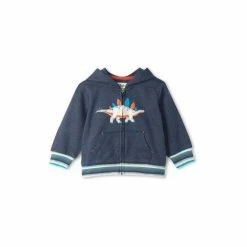 Hatley Blue Strolling Stegosaurus Full Zip Baby Hoodie -Hatley Shop unnamed file 687