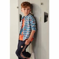 Hatley Blue Mini Dinos Jersey Button Down Shirt