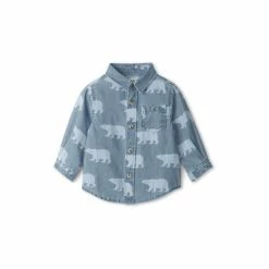 Hatley Blue Winter Cubs Baby Button Down Shirt