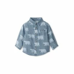 Hatley Blue Winter Cubs Baby Button Down Shirt -Hatley Shop unnamed file 712