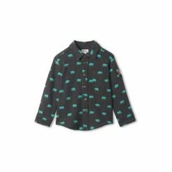 Hatley Grey Mini Bears Jersey Button Down Shirt