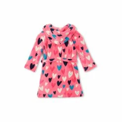 Hatley Pink Confetti Hearts Fleece Robe -Hatley Shop unnamed file 728