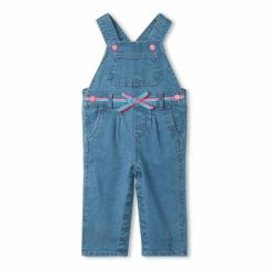Hatley Blue Spring Pleated Denim Baby Overalls