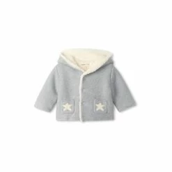Hatley Baby Grey Cosy Stars Sherpa Lined Sweater