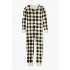 Hatley Cream Plaid Kids Union Suit
