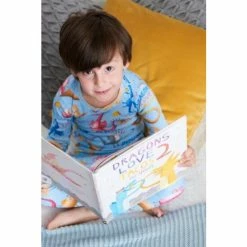 Hatley Blue Long Sleeve Dragon Loves Tacos Pyjama Set