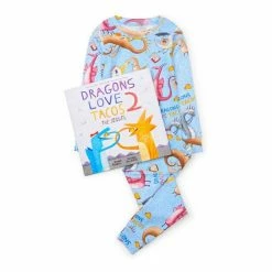 Hatley Blue Long Sleeve Dragon Loves Tacos Pyjama Set -Hatley Shop unnamed file 83