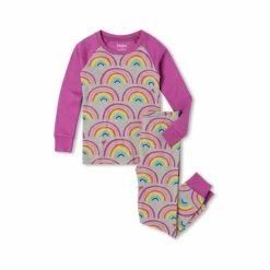 Hatley Grey Rainbow Dreams Organic Cotton Raglan Pajama Set