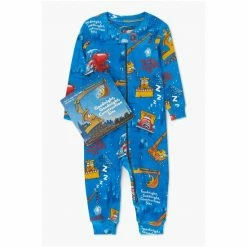Hatley Blue Infant Coverall & Book Kit Construction Site Pyjamas -Hatley Shop unnamed file 91