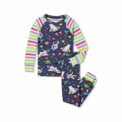 Hatley Blue Cosmic Rainbows Organic Pajama Set